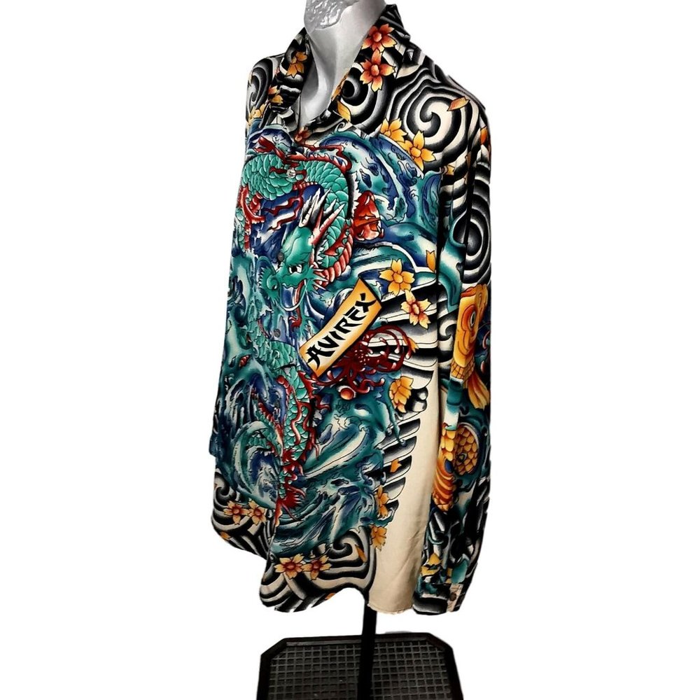 SOLD Avirex All Over Dragon Rapper Shirt 3XL Shirt LS G